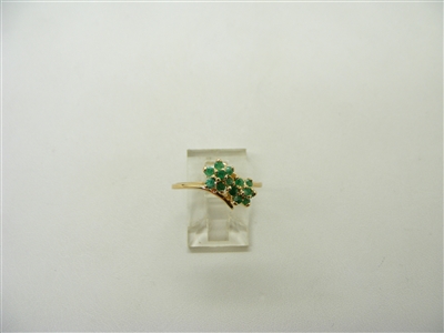 Two Emerald Flowers Ring