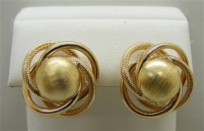Orbital Designed 14K Yellow Gold Earrings