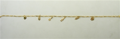 Gold Charm Ankle Bracelet