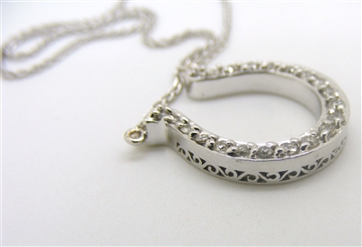 18 K White Gold & Diamond Horse Shoe Necklace