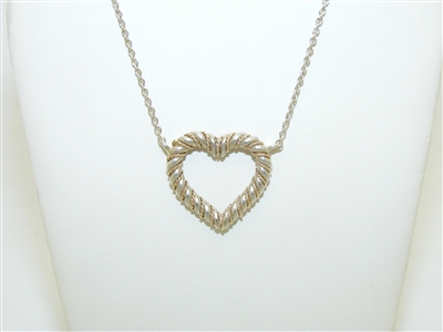 Tiffany & Co Sterling silver 14k gold Heart Pendant