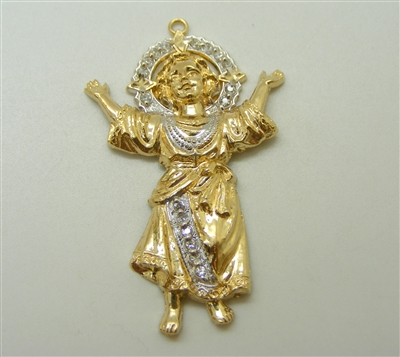 14 K Yellow Gold Cuban Zircon "Nino Divino" or "Divine Child" Pendant