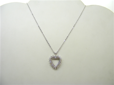 Open Heart Two Row Pendant Necklace