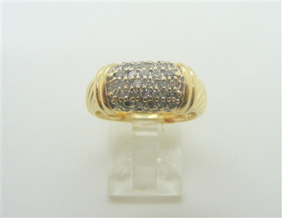 14 K Yellow Gold Pave Diamond Ring