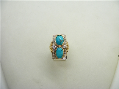 Vintage Turquoise Diamond Ring