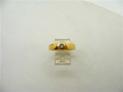 Single Diamond Yellow Gold Ring