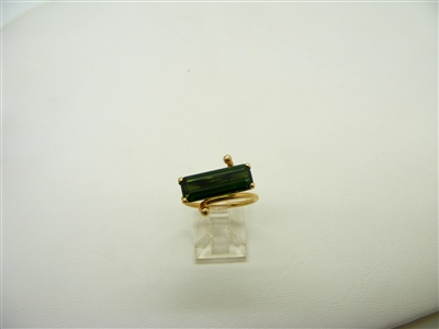 Rare Green Tourmaline Stone Ring