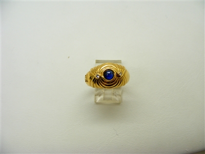 Blue Sapphire Cabochon Ring