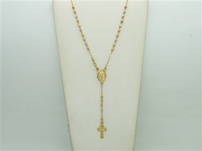 14k Multi Tone Gold Rosary