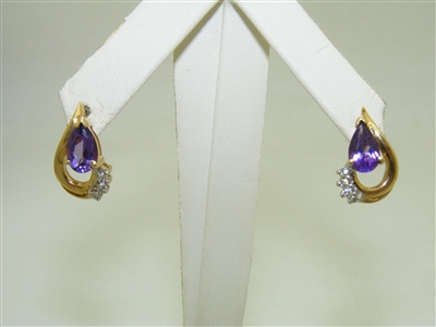 Gorgeous Amethyst Diamond Earring