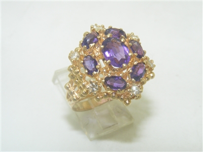 Beautiful 14k Diamond Amethyst ring