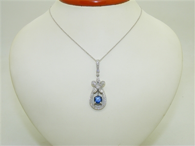 Gorgeous Sapphire Diamond Pendant With Chain