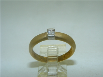 Multi Tone Gold Single Diamond Ring