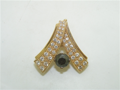 14k Yellow gold Beautiful Black Diamond Pendant