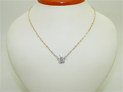 Multi Tone Gold Butter Fly Necklace