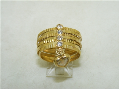 Gorgeous Cubic Zircon Yellow Gold Group Ring