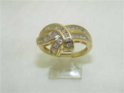 Diamond Knot Yellow Gold Ring