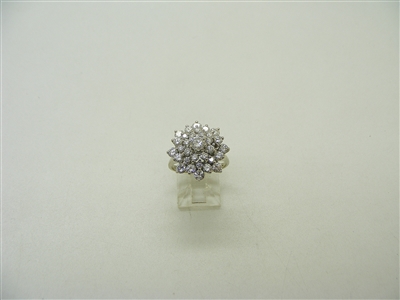 14K White Gold Vintage 1960's Flower Ring