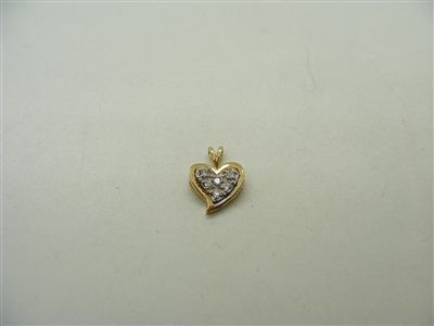 14k Two-Tone Gold Diamond Heart Pendant
