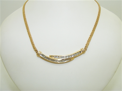14k Yellow Gold Gorgeous Diamond Necklace
