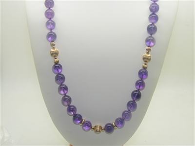 Beautiful Gold Natural Amethyst Necklace