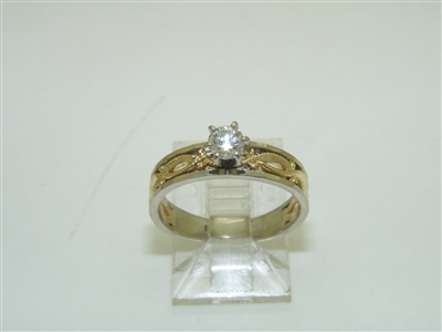 14k White & Yellow Gold Diamond Ring