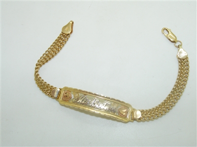 Gorgeous "Mis 15 aÃ±os" Multi Tone Gold Bracelet