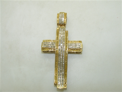 Big cross 10 k Yellow Gold Pendant