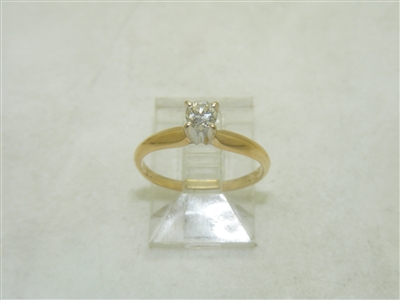 18k Yellow & White Gold Solitary Ring