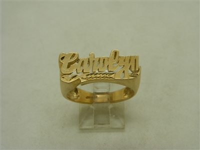 14k yellow gold "Carolyn" Nameplate Ring