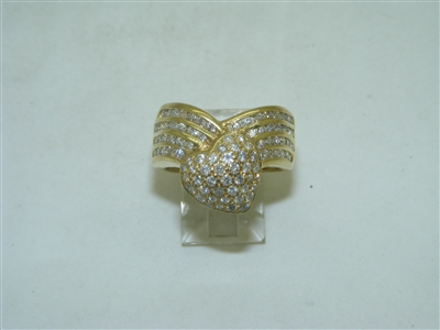 Heart Shaped Diamond Gold Ring