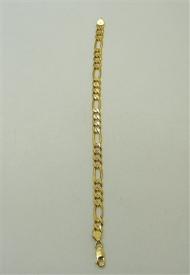 14k Yellow Gold Figaro Mens & Ladies Bracelet