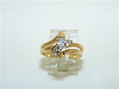 14k Yellow Gold Duo Diamond Ring
