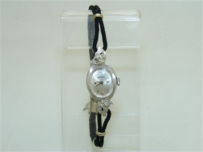 14k White Gold Benrus Diamond Watch