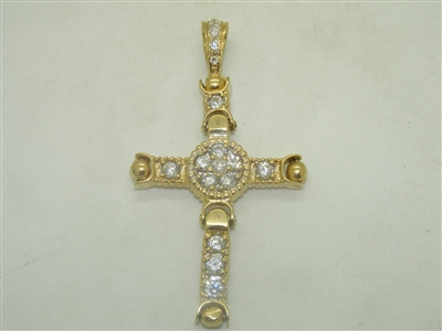 14k Yellow Gold Moveable Jointed Cross