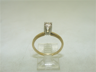 10k multi tone Gold Solitary Engagement Diamond Ring