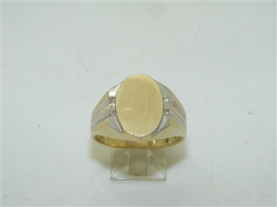 14k Yellow gold Signet Men's ring