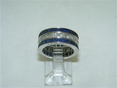Gorgeous Diamond And Sapphire Eternity ring