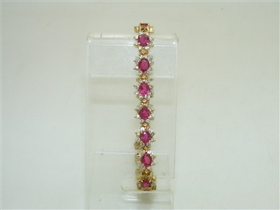Beautiful Burmese Ruby And Diamond Tennis Bracelet