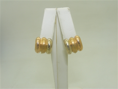 18k Tri Color Gold Earrings