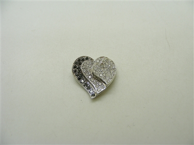 14k White Gold Diamond Heart Slide Pendant