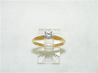 18k Yellow Gold Solitary Diamond Engagement Ring