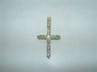 18k yellow gold Diamond Cross Pendant