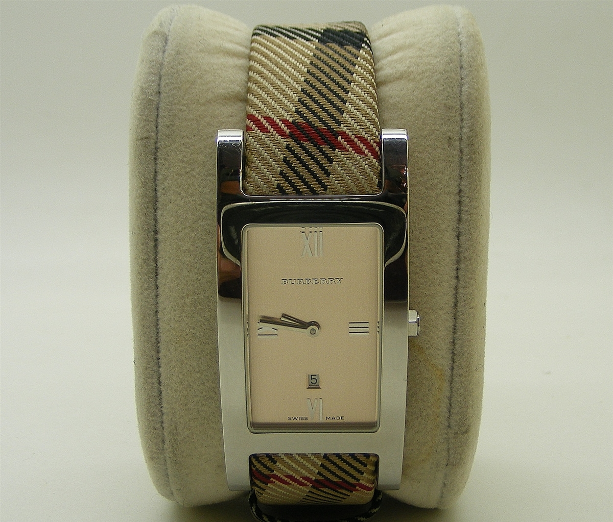 Burberry BU1014 womens watch Burberry BU1014 Watch Band Beige Leather & Textile 17 mm main image 3
