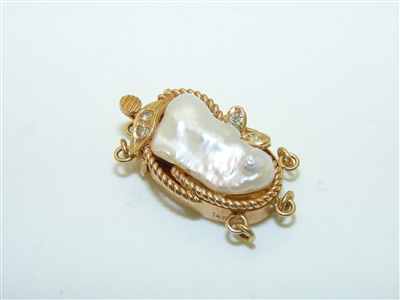 14k Yellow Gold Fresh Water Pearl Clasp